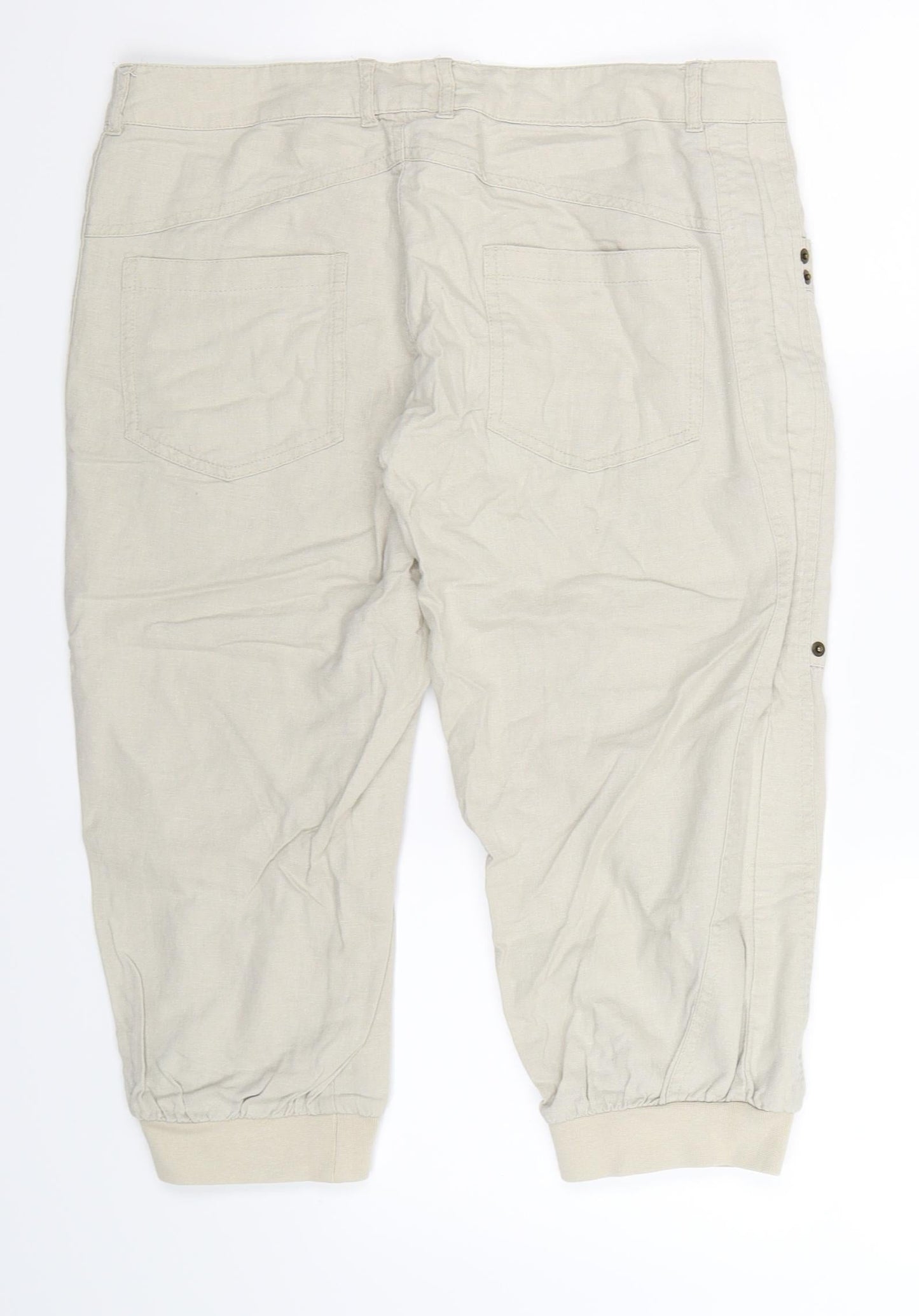 VERO MODA Womens Beige   Cropped Trousers Size 32 in L20 in