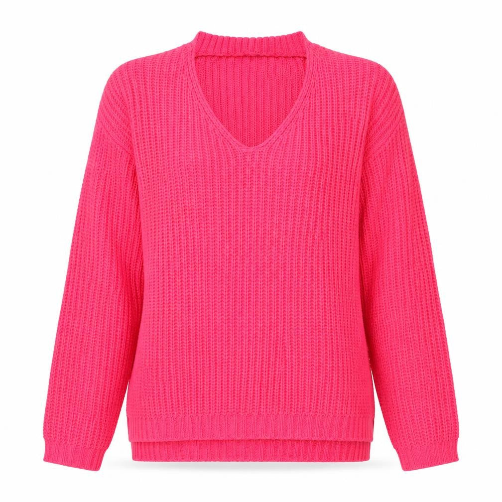 Front view of Lottie women’s pink knit jumper, size UK 12