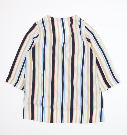New Look Womens Multicoloured Striped  Basic Blouse Size 8