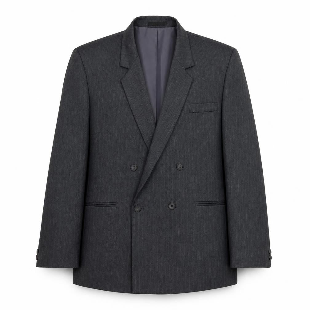 Front view of Marlowe men’s grey jacket suit jacket, size L