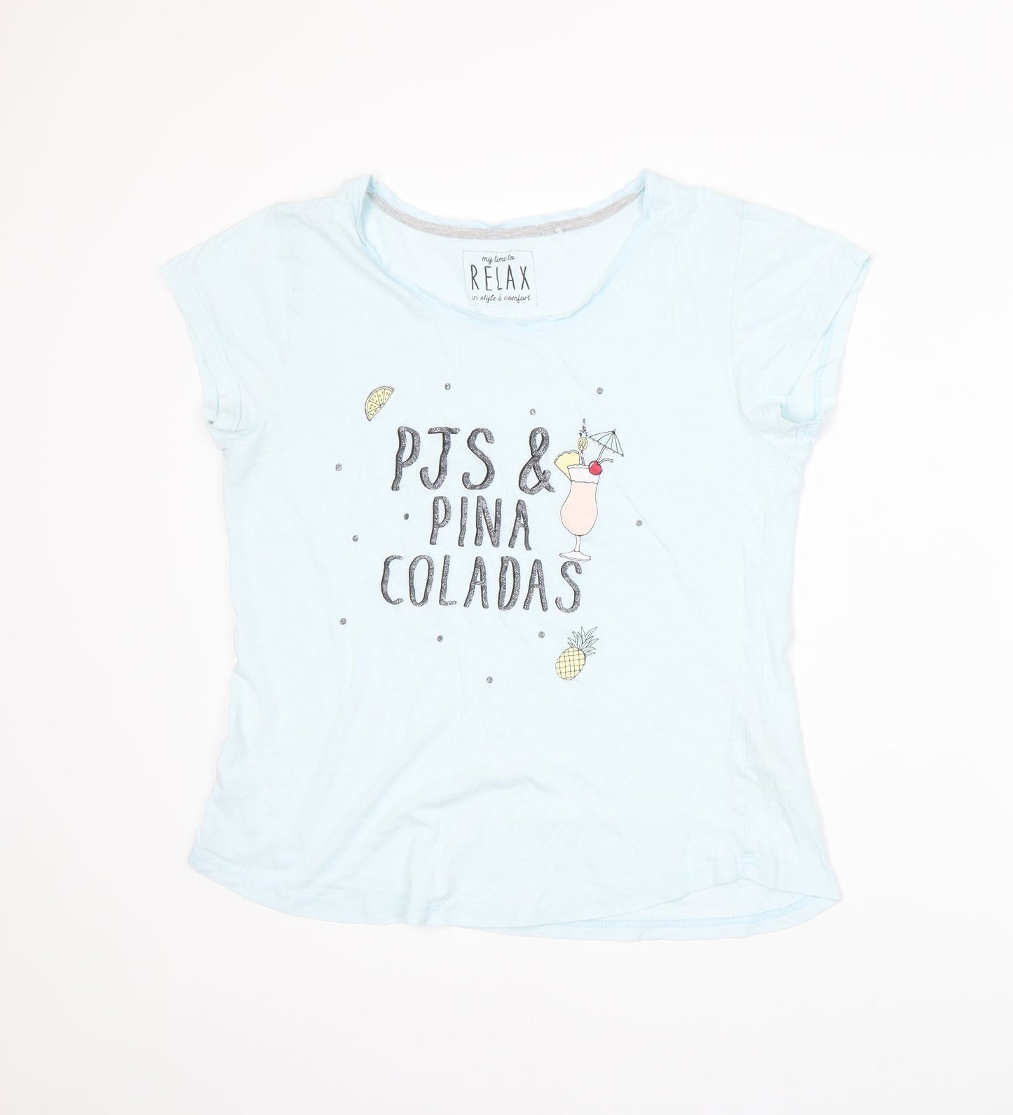 Peacocks Womens Blue   Basic T-Shirt Size 12