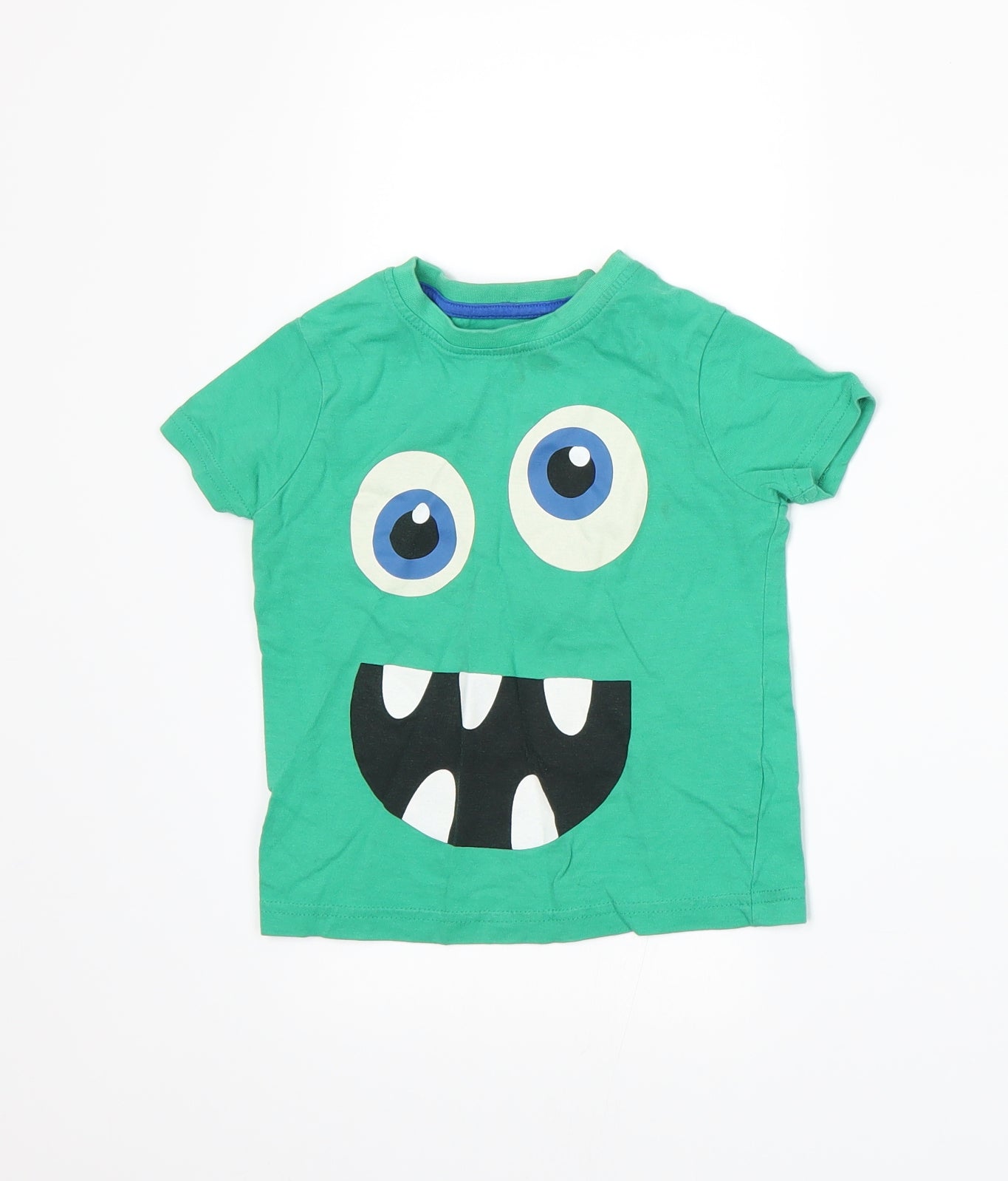 Primark Boys Green  Jersey Basic T-Shirt Size 2-3 Years