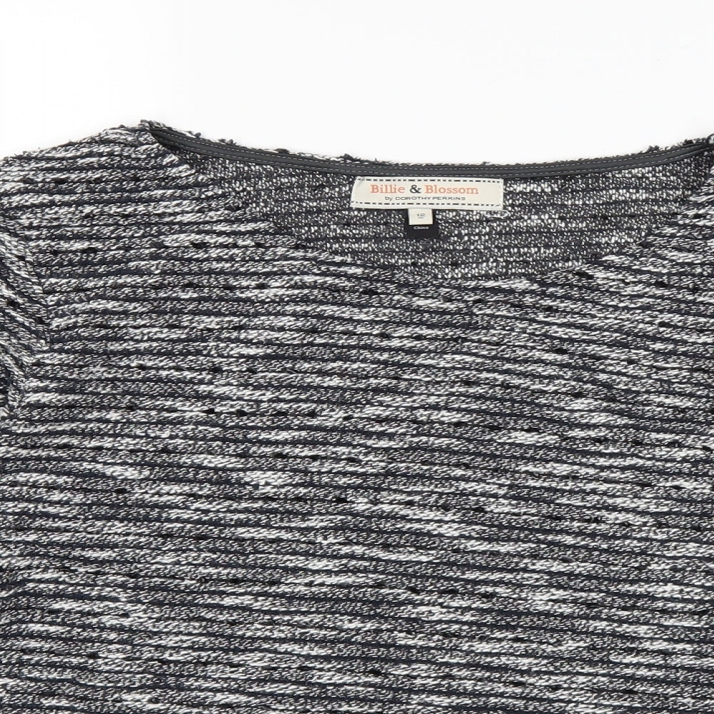 Billie & Blossom Womens Black   Basic T-Shirt Size 12