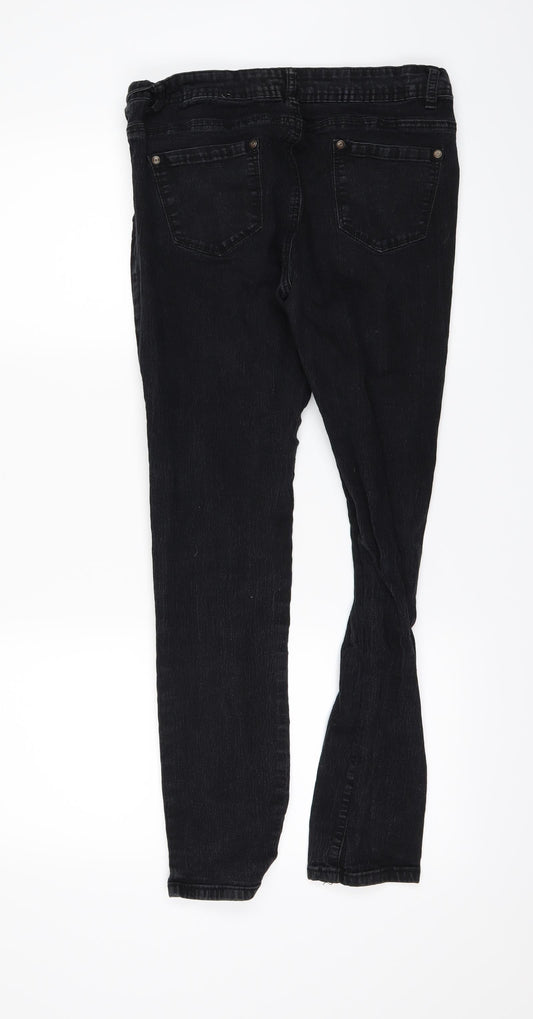 originals Womens Black  Denim Straight Jeans Size 14 L26 in