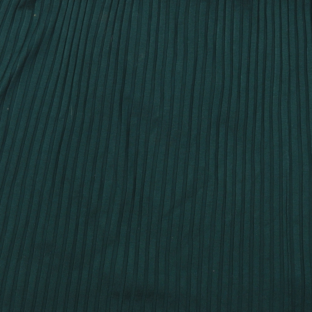 Preworn Womens Green   Pleated Skirt Size 36 in