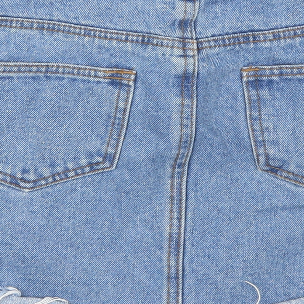 Preworn Womens Blue  Denim Mini Skirt Size 26 in