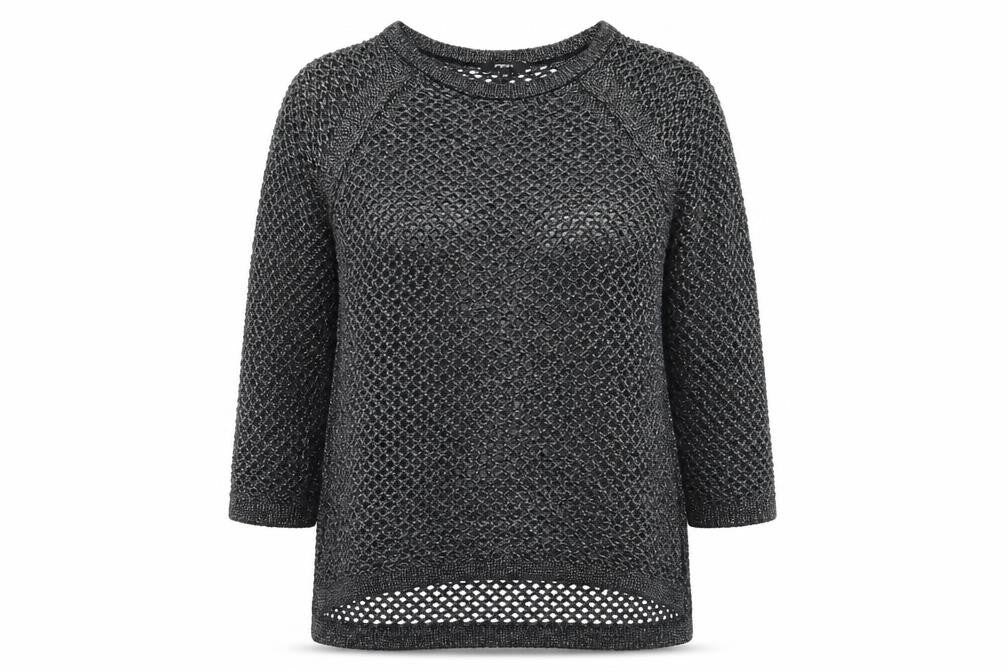 Front view of Papaya women’s grey knit jumper, size UK 10