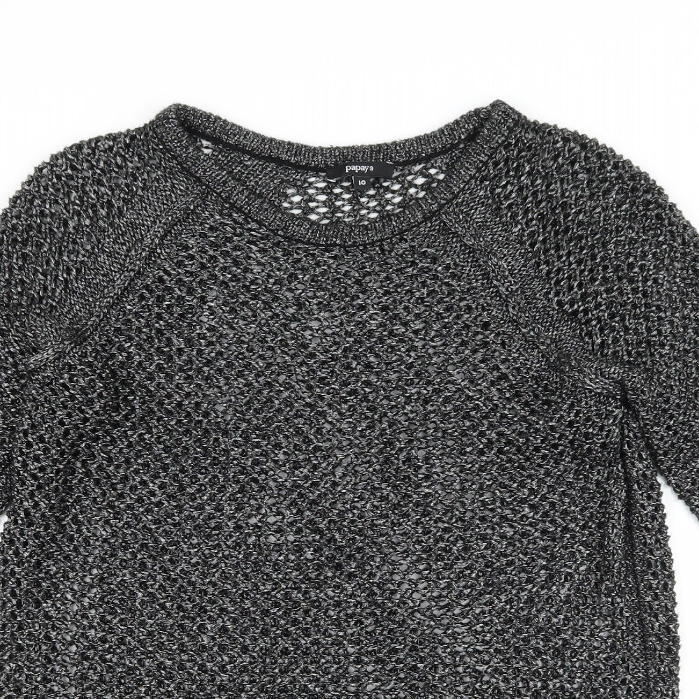 Papaya Womens Grey  Knit Pullover Jumper Size 10