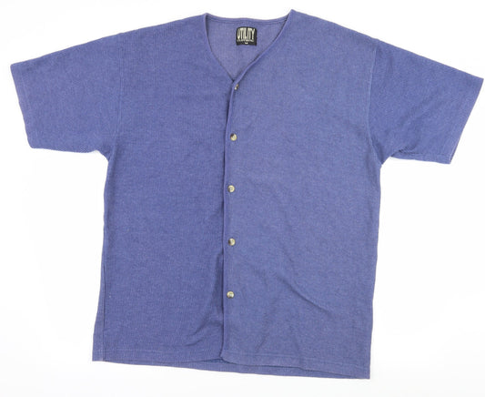Utility Womens Blue  Jersey Jersey Blouse Size M