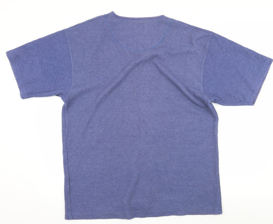 Utility Womens Blue  Jersey Jersey Blouse Size M