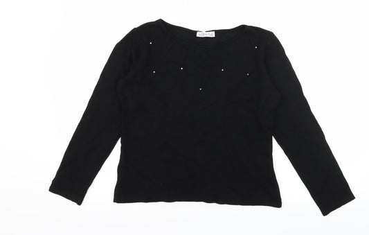 Waterfall Womens Black  Jersey Basic T-Shirt Size L