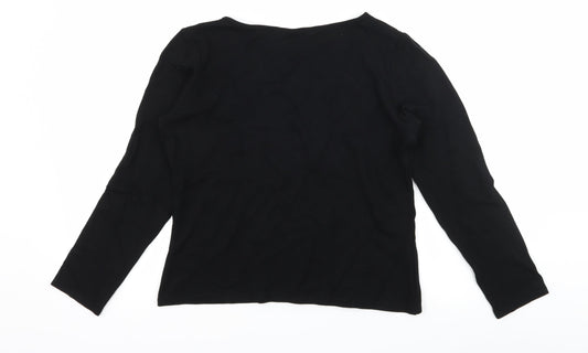 Waterfall Womens Black  Jersey Basic T-Shirt Size L