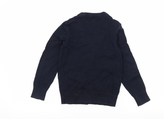 F&F Boys Blue  Knit Cardigan Jumper Size 5-6 Years