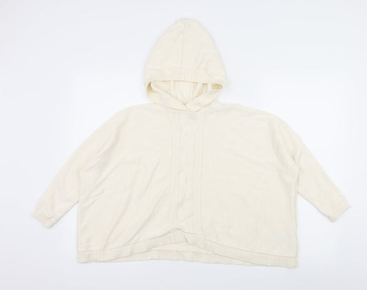 Gap Girls Ivory Batik Knit Pullover Hoodie Size 8-9 Years