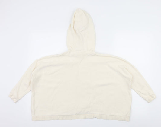 Gap Girls Ivory Batik Knit Pullover Hoodie Size 8-9 Years
