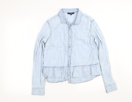 NEXT Womens Blue   Basic Button-Up Size 8