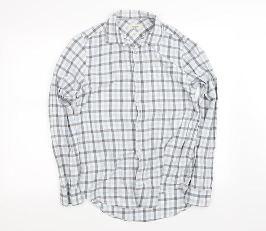 River Island Womens Blue Check  Basic Button-Up Size 2