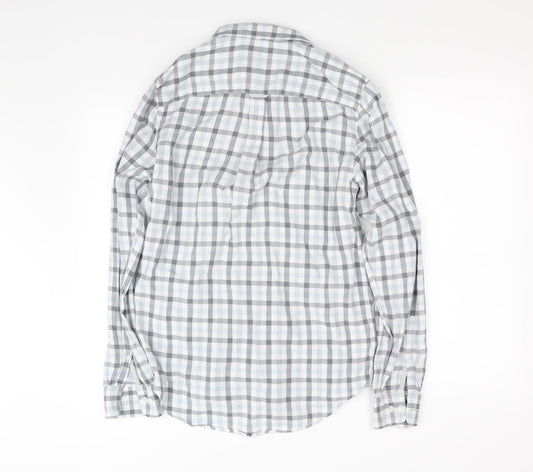 River Island Womens Blue Check  Basic Button-Up Size 2