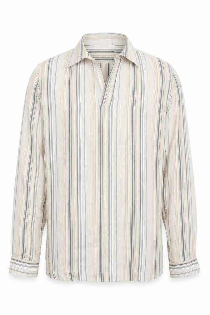 Front view of Topman men’s beige button-up, size S