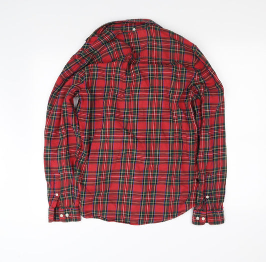 NEXT Womens Red Check  Basic Button-Up Size S