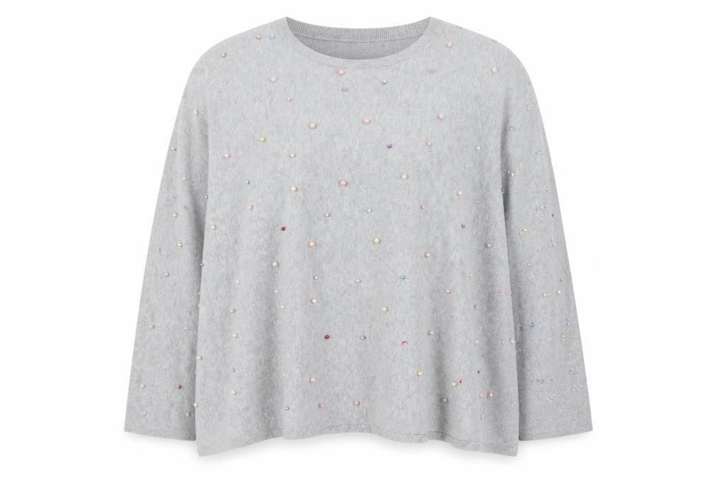 Front view of Preworn women’s grey jumper, size M