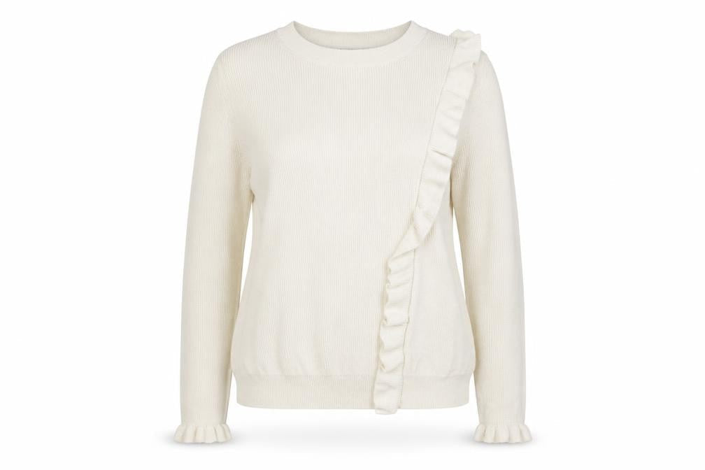 Front view of Marks & Spencer women’s ivory jumper, size UK 18