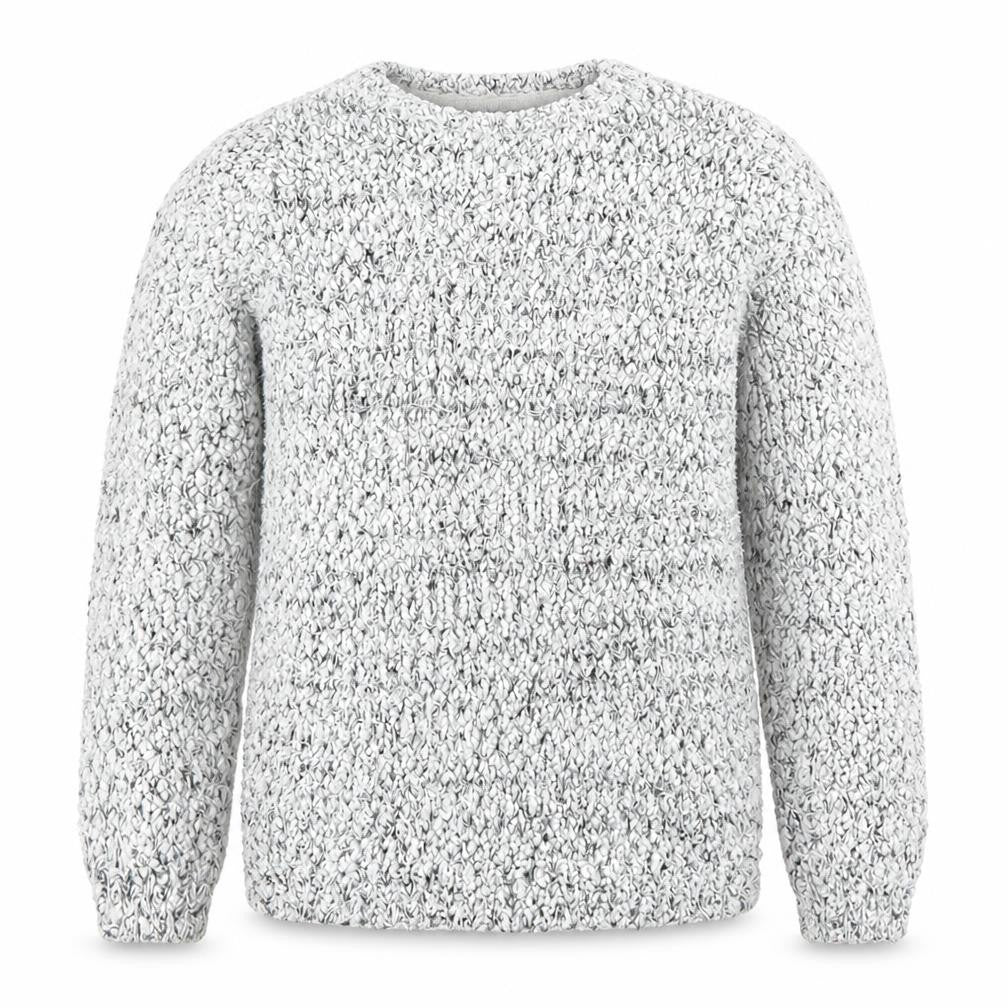 Front view of YD girls’ grey houndstooth jumper, size 10-11, years
