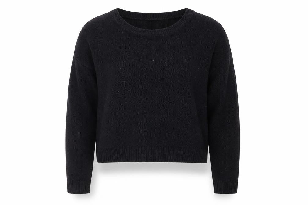 Front view of H&M women’s black jumper, size UK 10