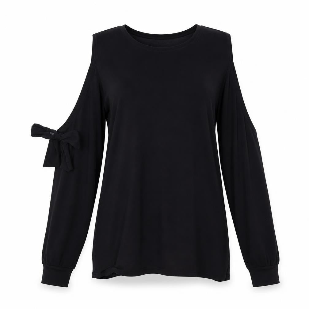 Front view of Look of the day women’s black basic polo, size UK 8