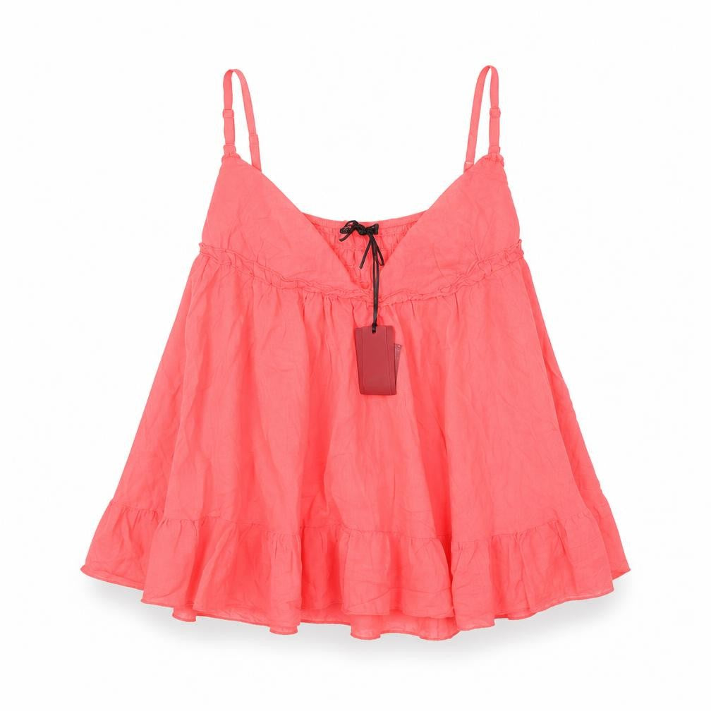 Front view of Mariasboutique women’s red camisole blouse one size