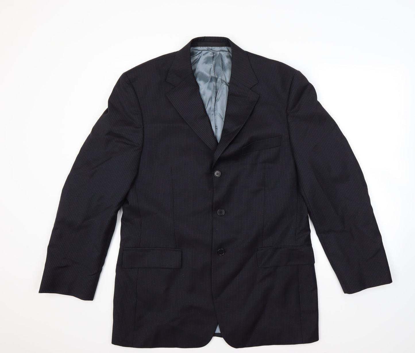 Marks and Spencer Mens Blue Striped  Jacket Blazer Size 40
