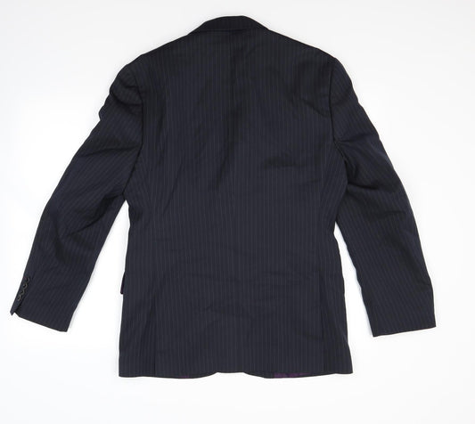Burton Mens Blue Striped  Jacket Blazer Size 38