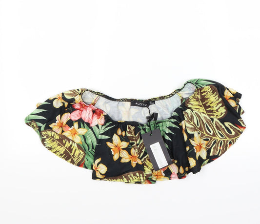 lotd Womens Multicoloured Floral  Cropped Blouse Size 8