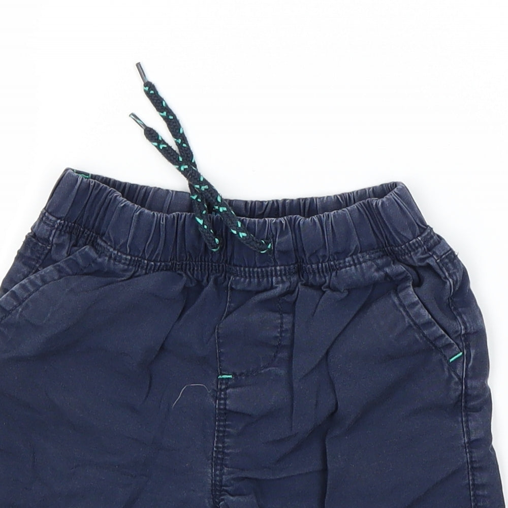 Close-up detail of Rebel boys’ blue chino shorts, size 2-3, years