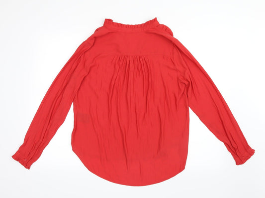 H&M Womens Red  Mesh Basic Blouse Size 6
