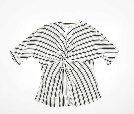 River Island Womens White Striped  Basic Blouse Size 10
