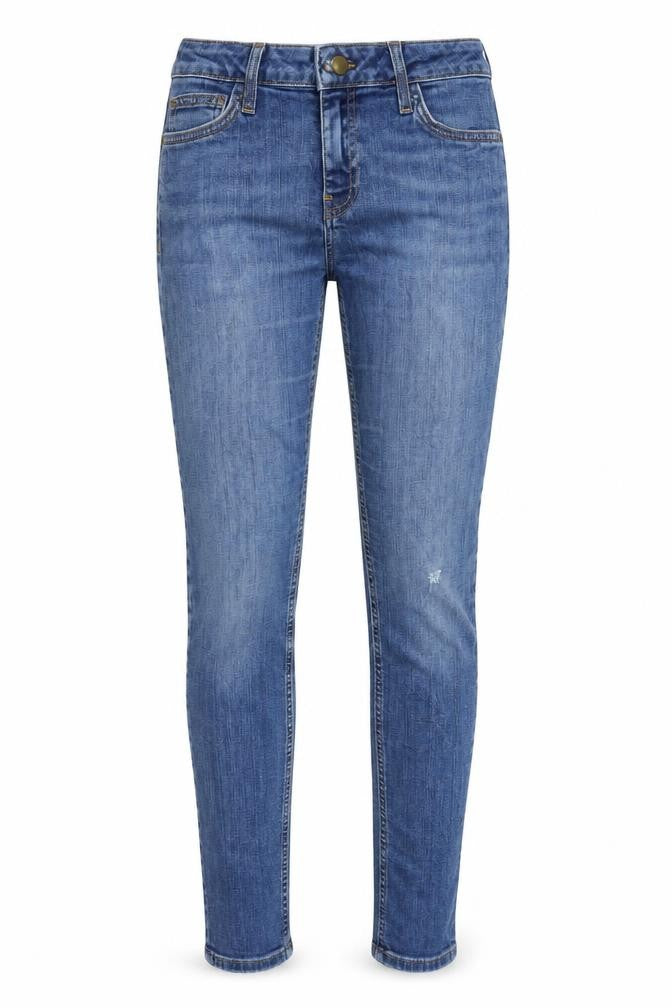 Front view of Denim & Co. women’s blue denim skinny jeans, size UK 8, 29-inch leg