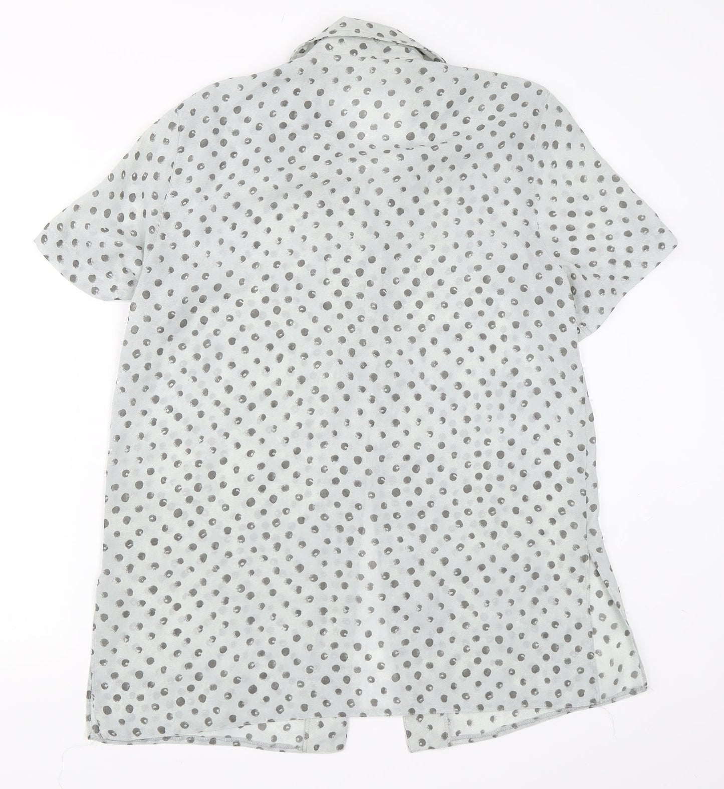 Libra Womens Blue Polka Dot  Basic Blouse Size 12