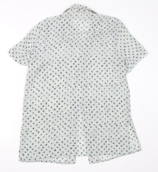 Libra Womens Blue Polka Dot  Basic Blouse Size 12