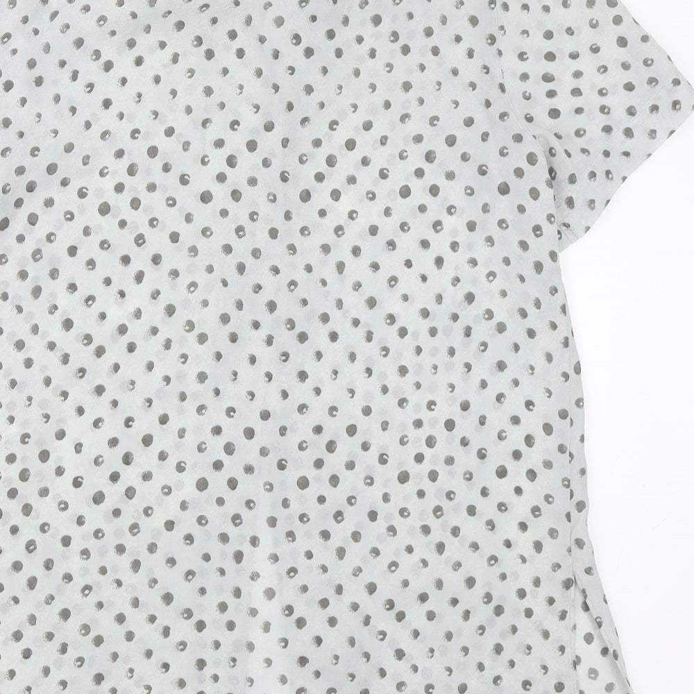 Libra Womens Blue Polka Dot  Basic Blouse Size 12