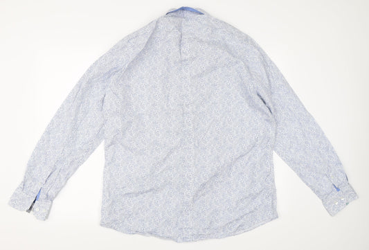 Atlantic Bay Mens Blue    Button-Up Size L