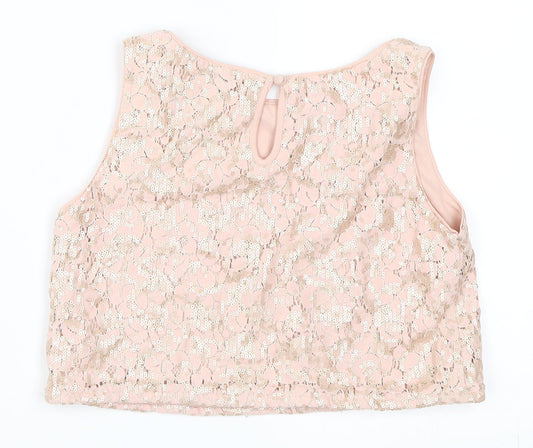New Look Girls Pink   Cropped Blouse Size 11 Years