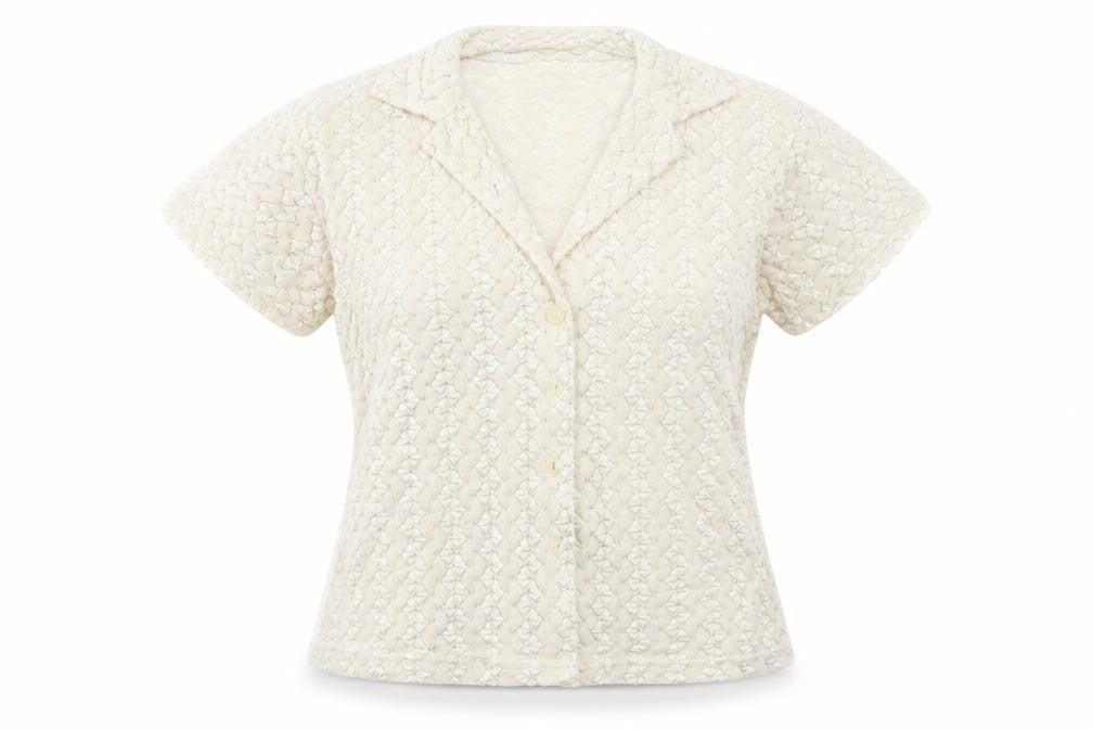 Nouveau Edition Womens Beige   Basic Button-Up Size M