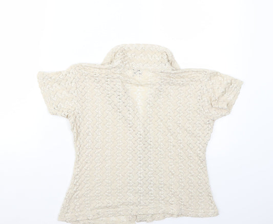 Nouveau Edition Womens Beige   Basic Button-Up Size M