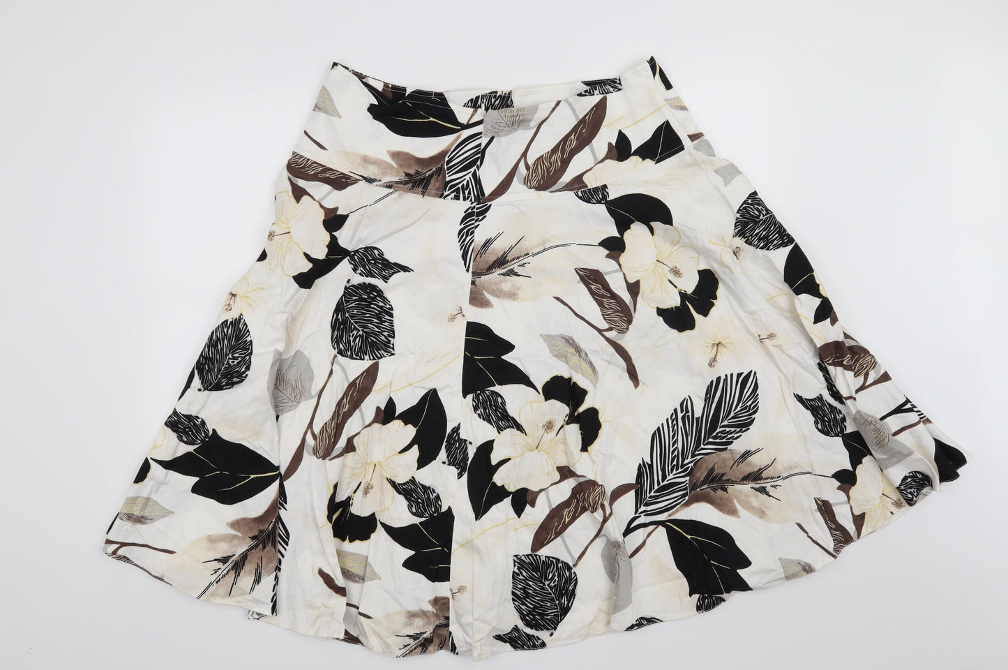 Fosby Womens White Floral  A-Line Skirt