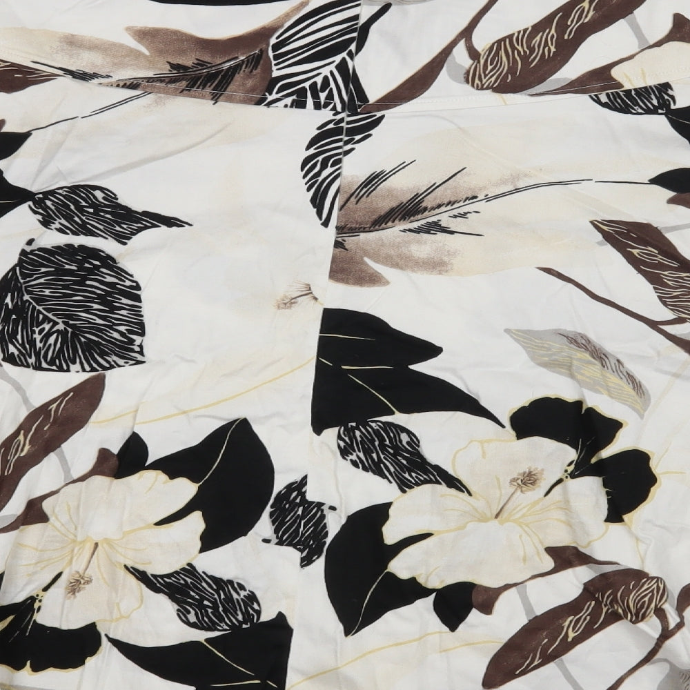 Fosby Womens White Floral  A-Line Skirt