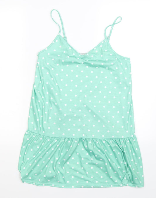 In the Style Womens Green Polka Dot  Basic Tank Size 8