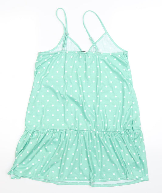 In the Style Womens Green Polka Dot  Basic Tank Size 8