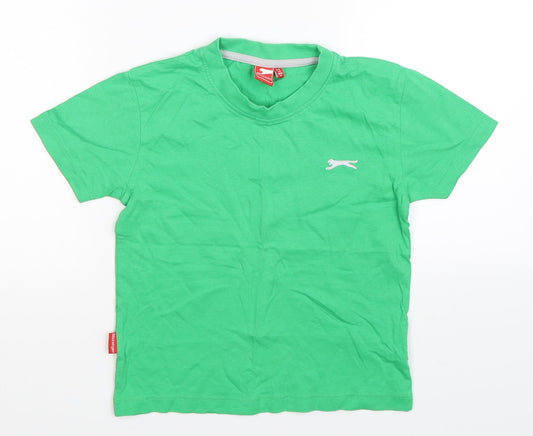Slazenger Boys Green   Basic T-Shirt Size 5-6 Years