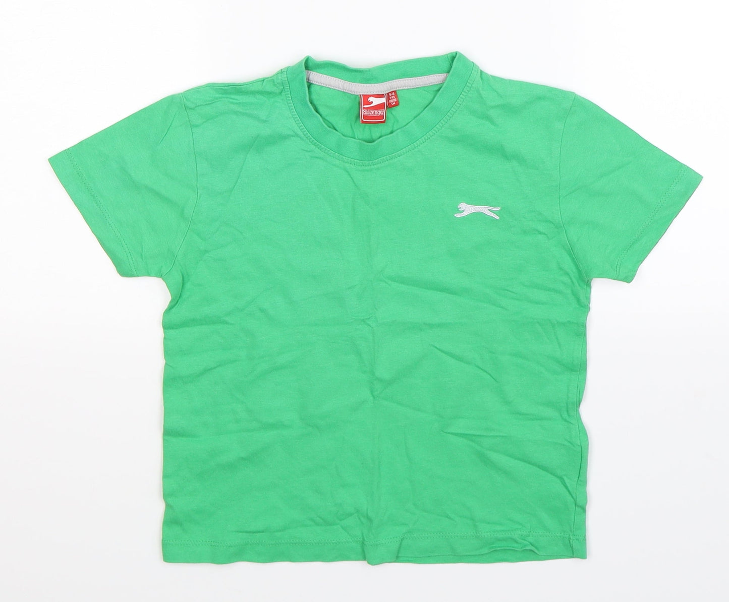 Slazenger Boys Green   Basic T-Shirt Size 5-6 Years
